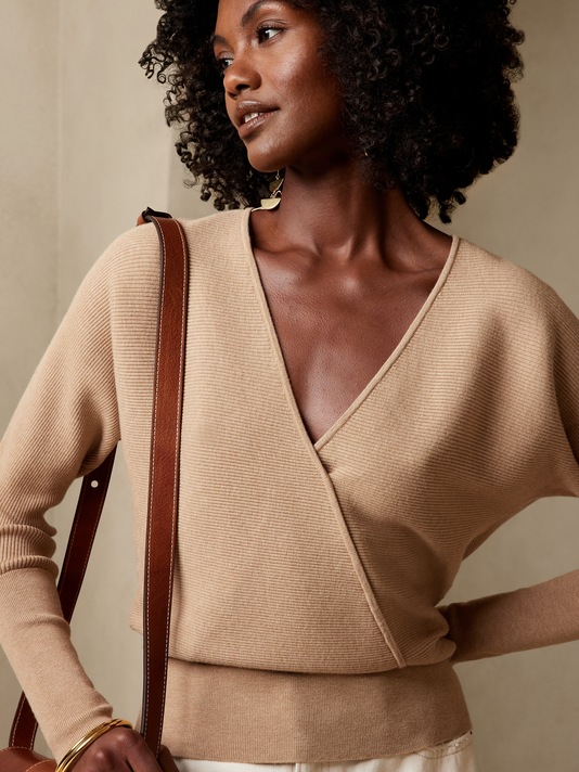 Petite Wrap-Front Sweater