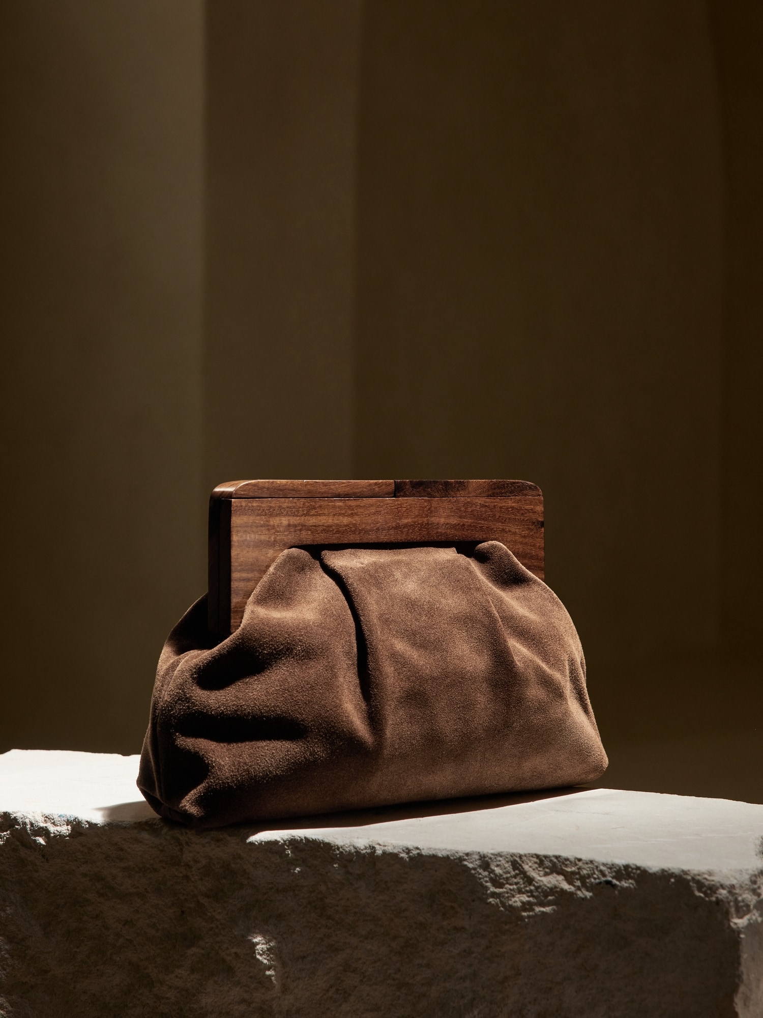 Brown on sale suede clutch