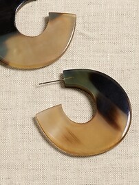Horn Disk Hoop Earrings &#124 Aureus + Argent