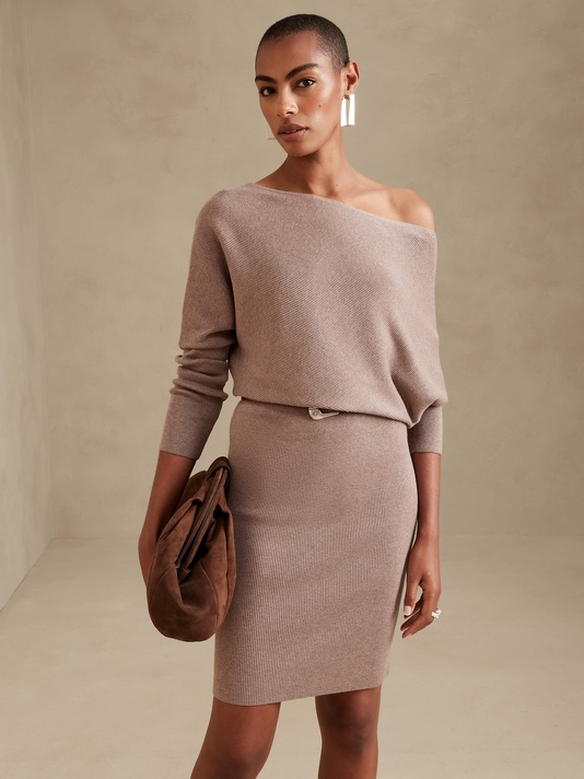 Petite Colleta Off-Shoulder Sweater Dress
