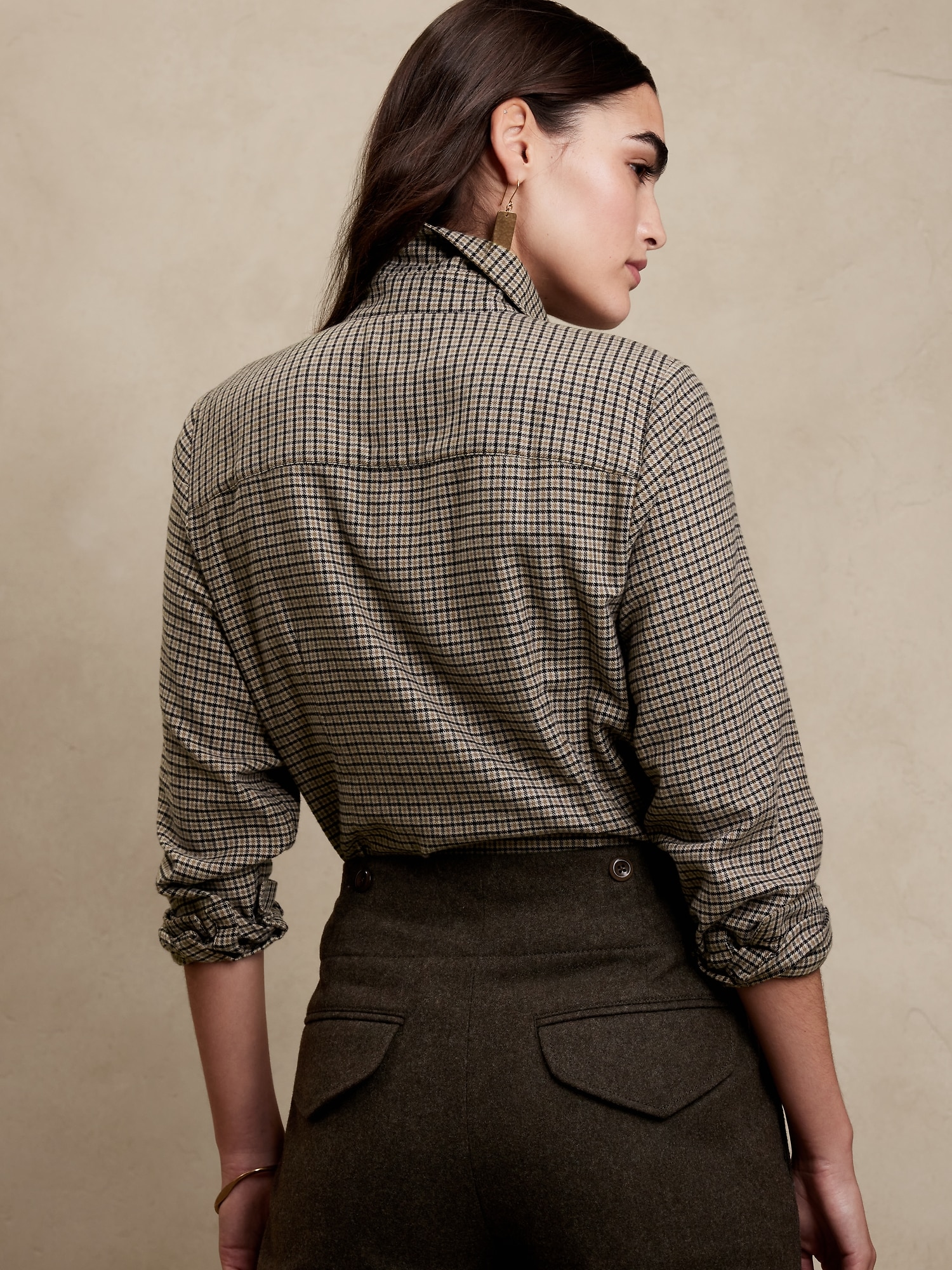 Petit Chemisier Femme Banana Republic, Bleu à Motifs Géométriques, Manches Courtes, Coton