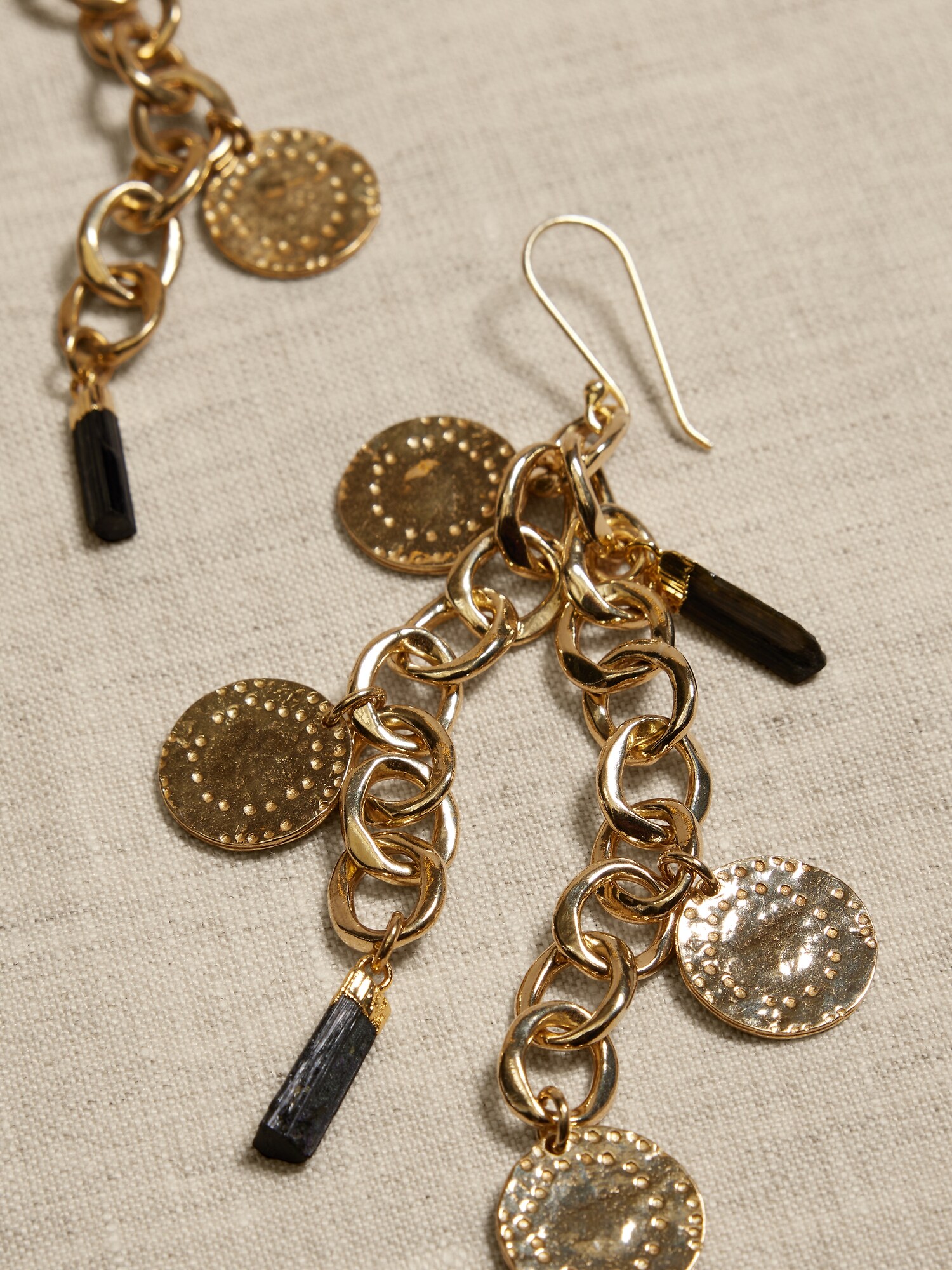 Black Tourmaline Charm Earrings &#124 Aureus + Argent