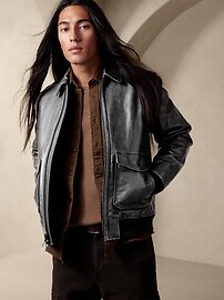 BR ARCHIVES Leather Aviator Jacket | Banana Republic