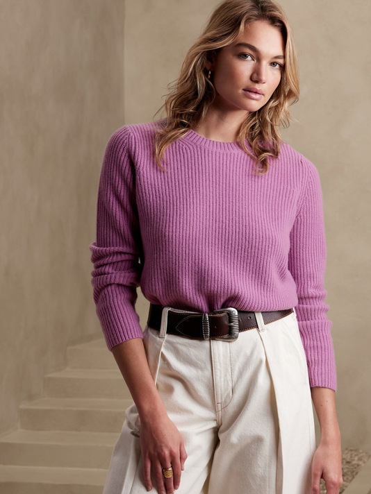 Lucia Cashmere Ribbed Sweater
