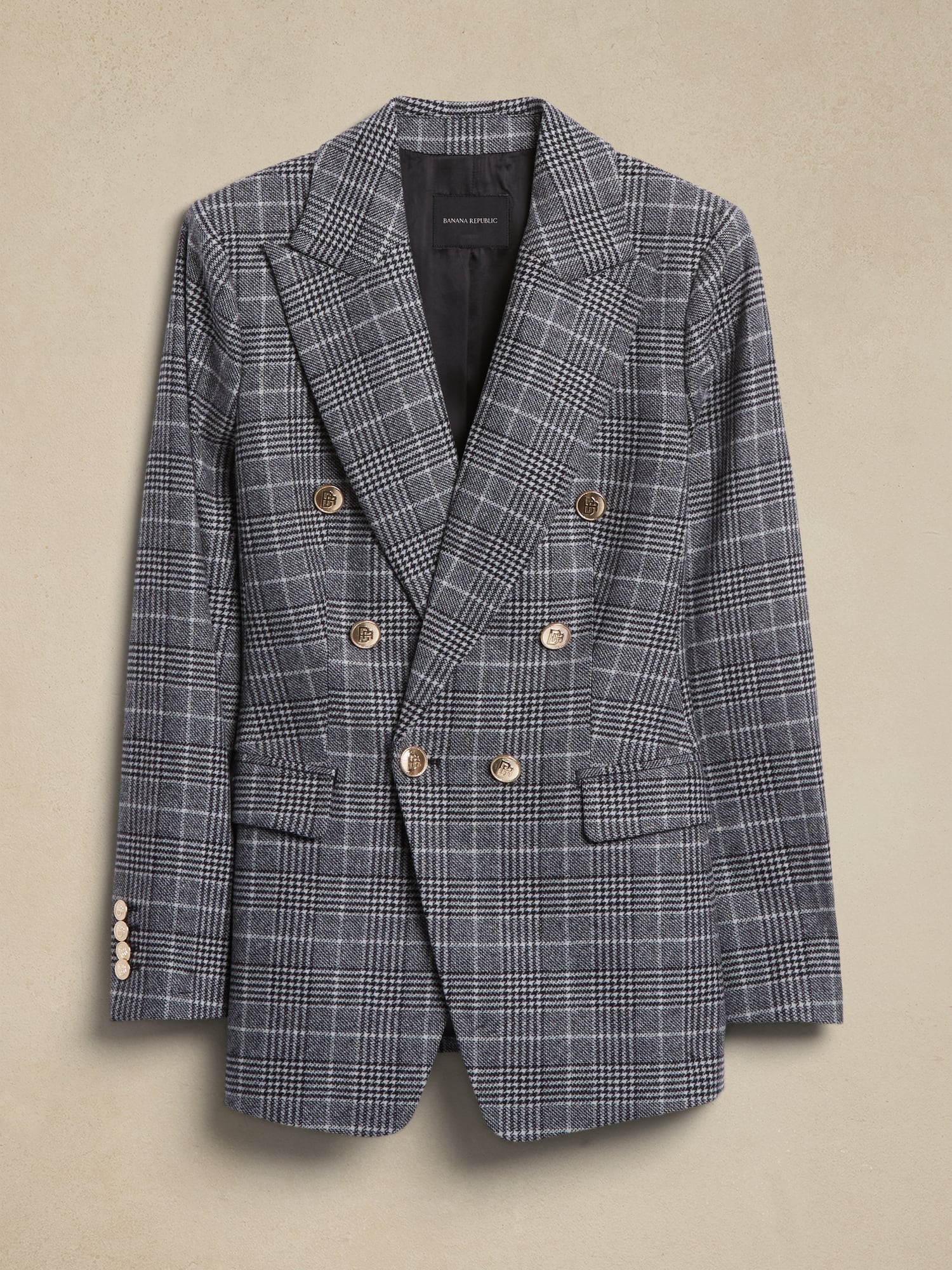 Plaid banana republic blazer on sale womens