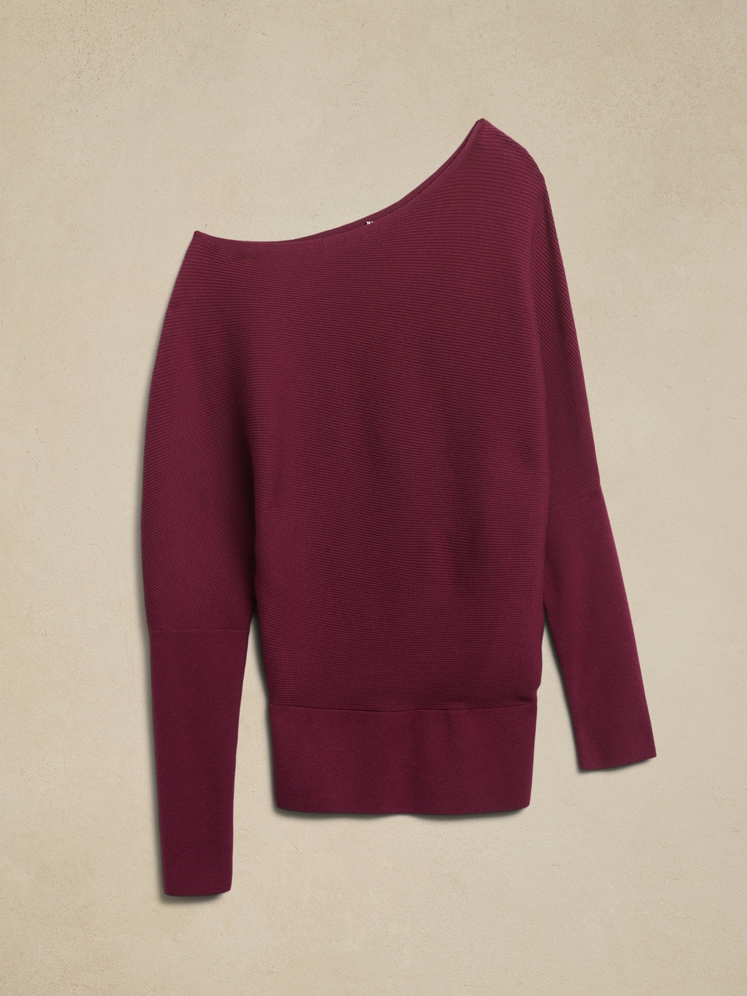 Burgundy off the shoulder clearance sweater