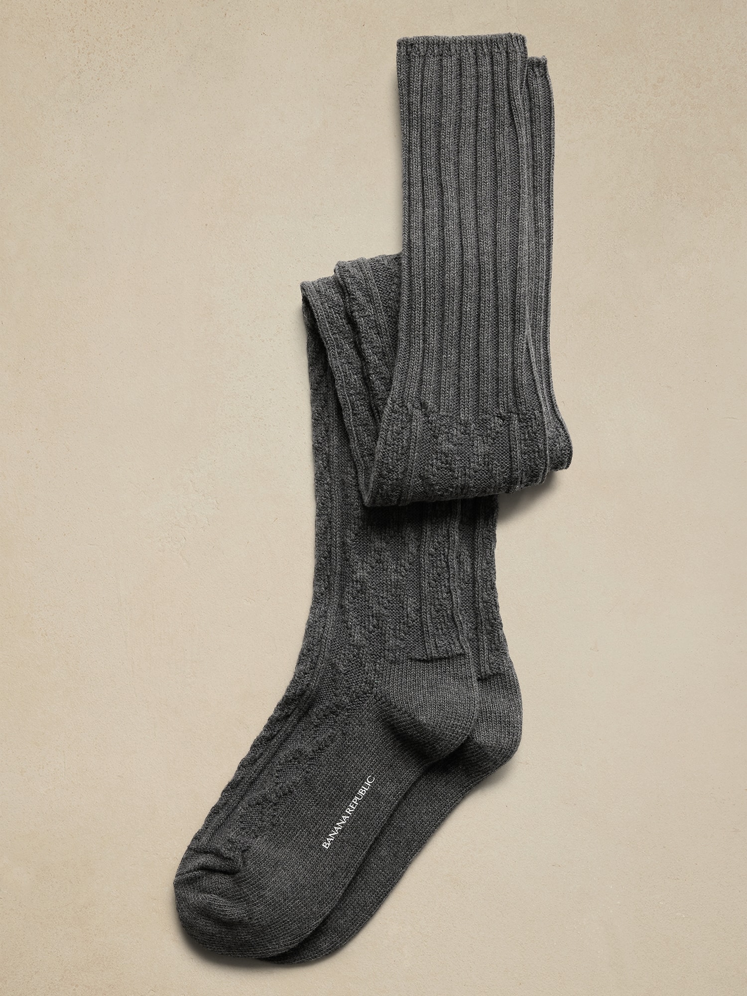Banana Republic Cable Boot Sock gray. 1