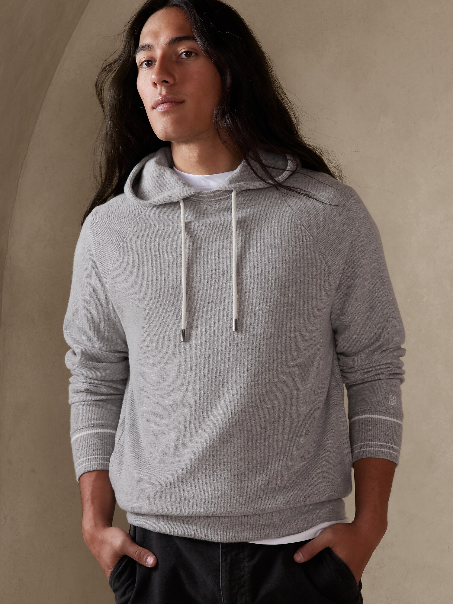 Brushed Waffle Hoodie | Banana Republic