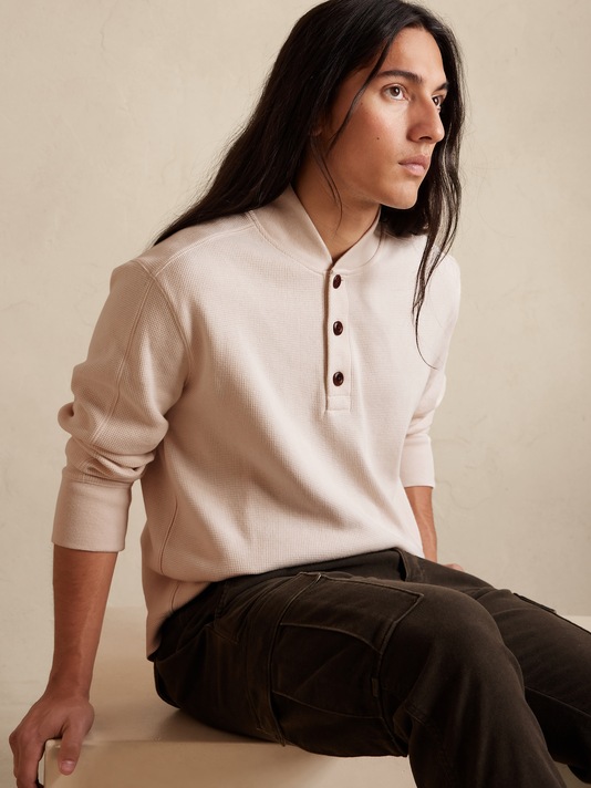 Thermal Shawl-Collar T-Shirt