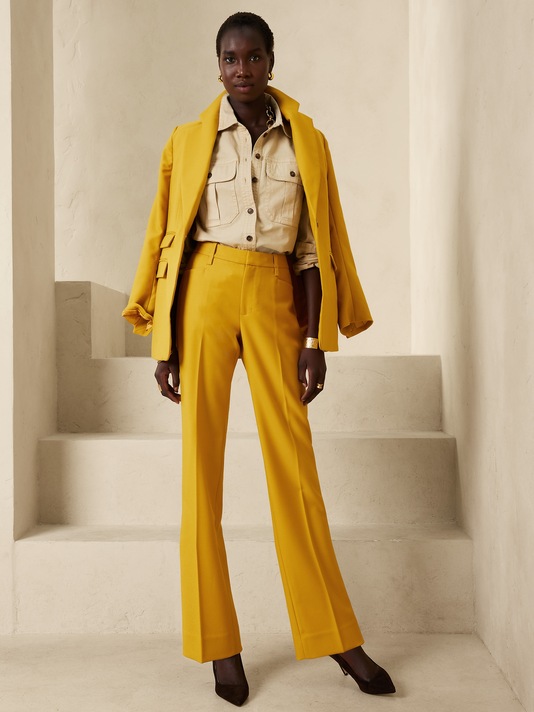 Petite Lido Straight Wool Pant