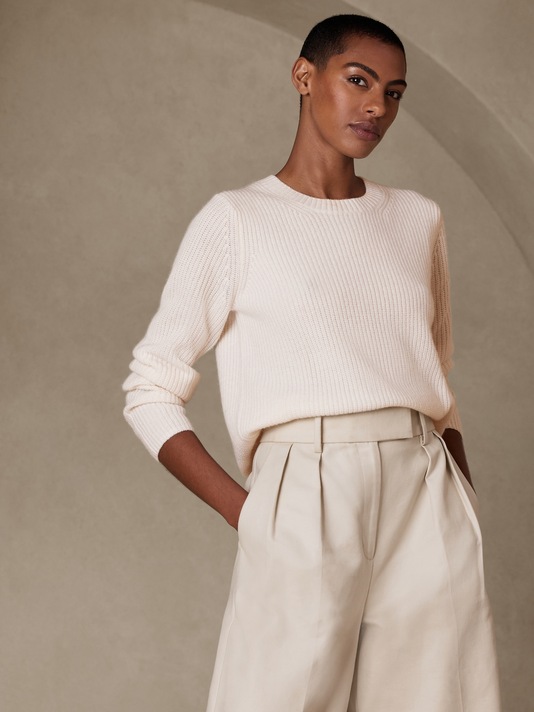 Lucia Cashmere Ribbed Sweater