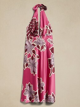 BANANA REPUBLIC Celestial Silk Halter Dress 14T 14 T