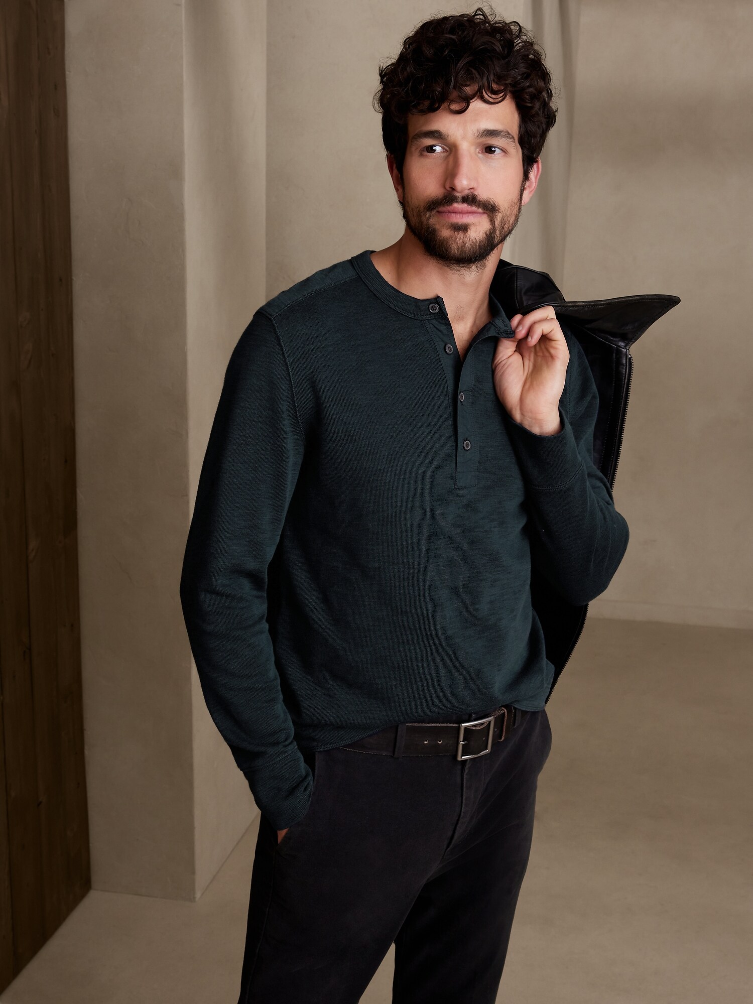 Softest Double-Knit Henley T-Shirt