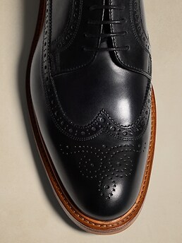 Administratrix - Black, Flexible brogue shoe