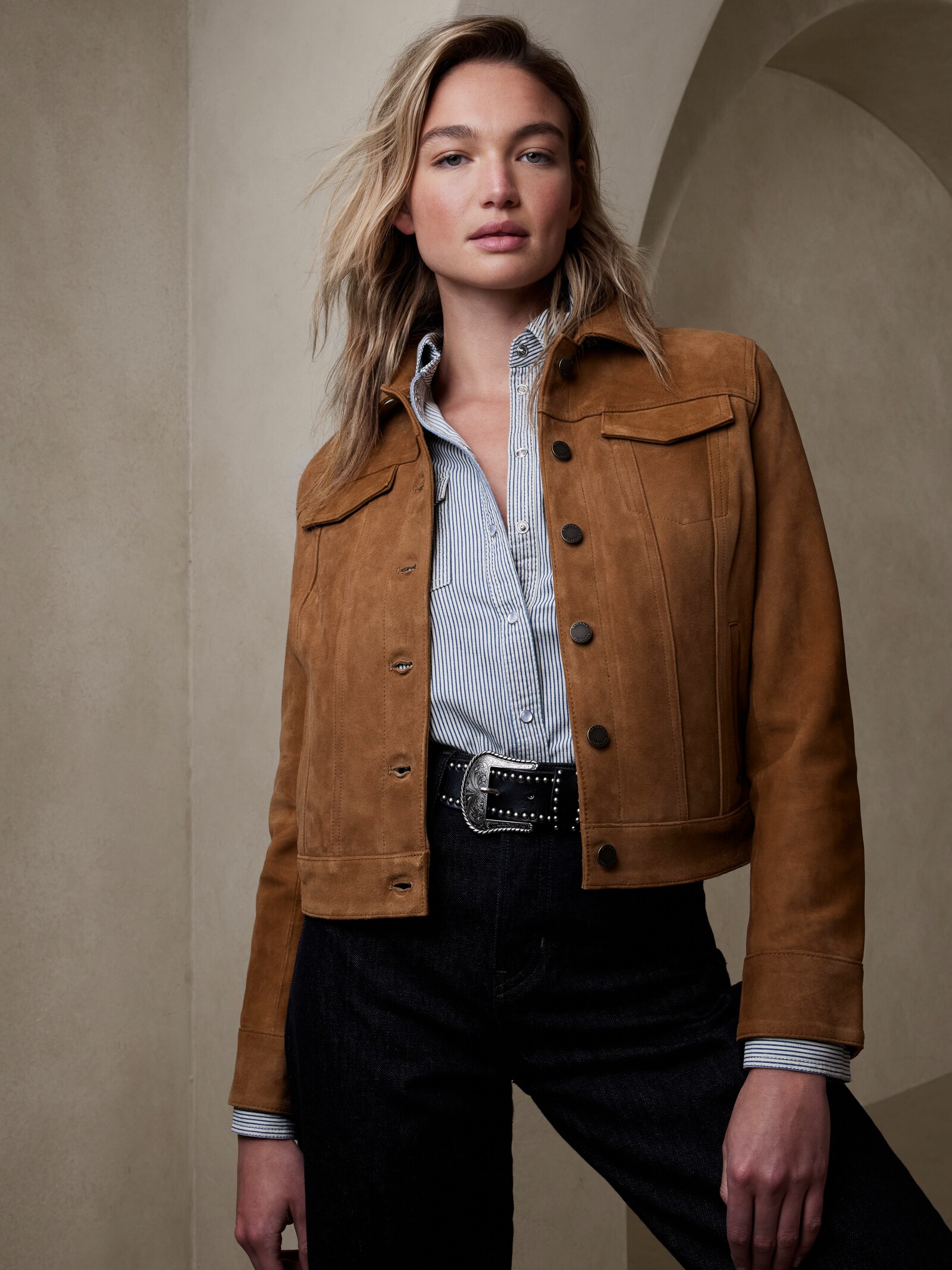 Suede Trucker Jacket | Banana Republic