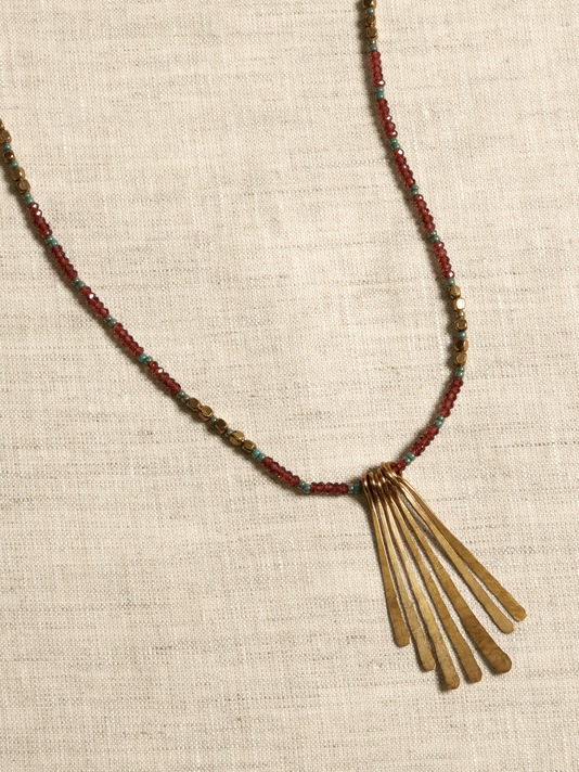 Desert Sunset Feather & Bead Necklace | Aureus + Argent