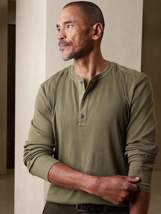 Authentic Ribbed Cotton Henley