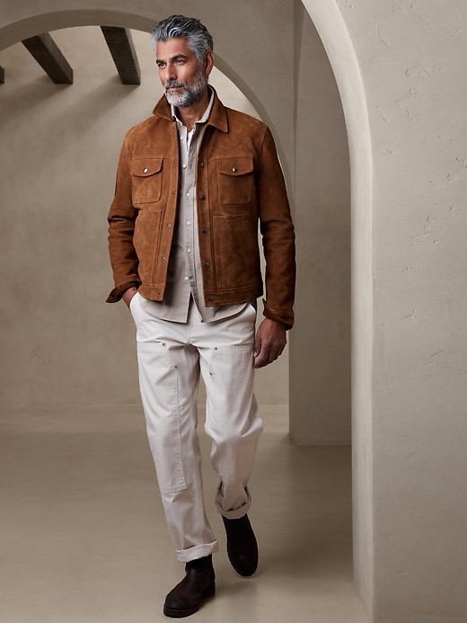 Heritage Suede Trucker Jacket | Banana Republic