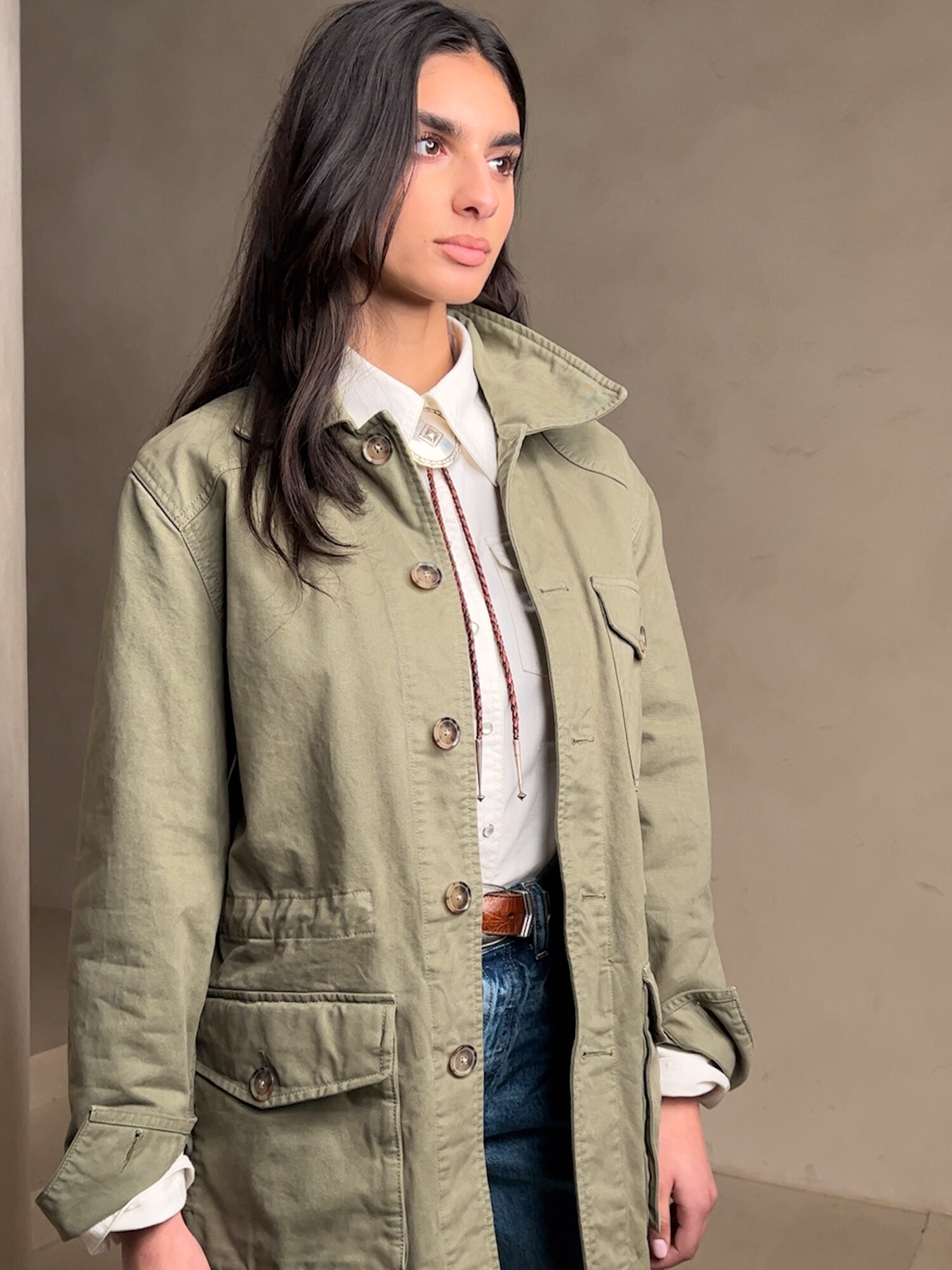 Khaki field hot sale jacket womens