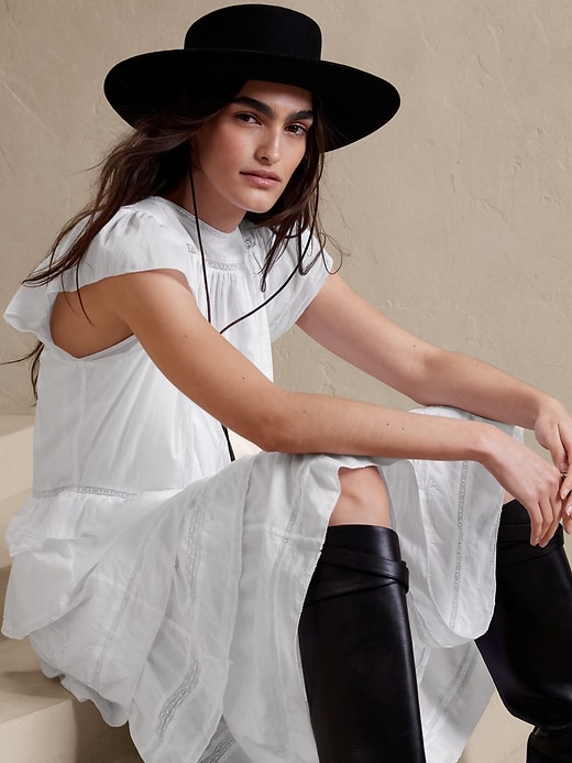 Selene Embroidered Midi Dress | Banana Republic