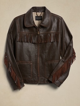 Plus size fringe leather on sale jacket