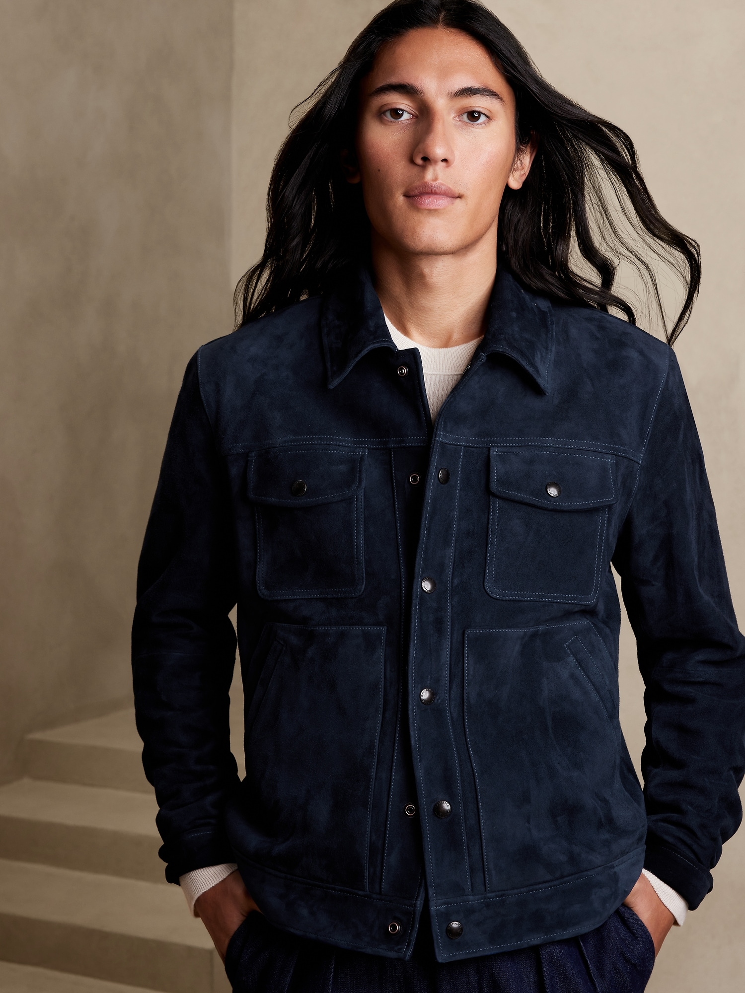 Banana Republic Suede Trucker Jacket | Square One