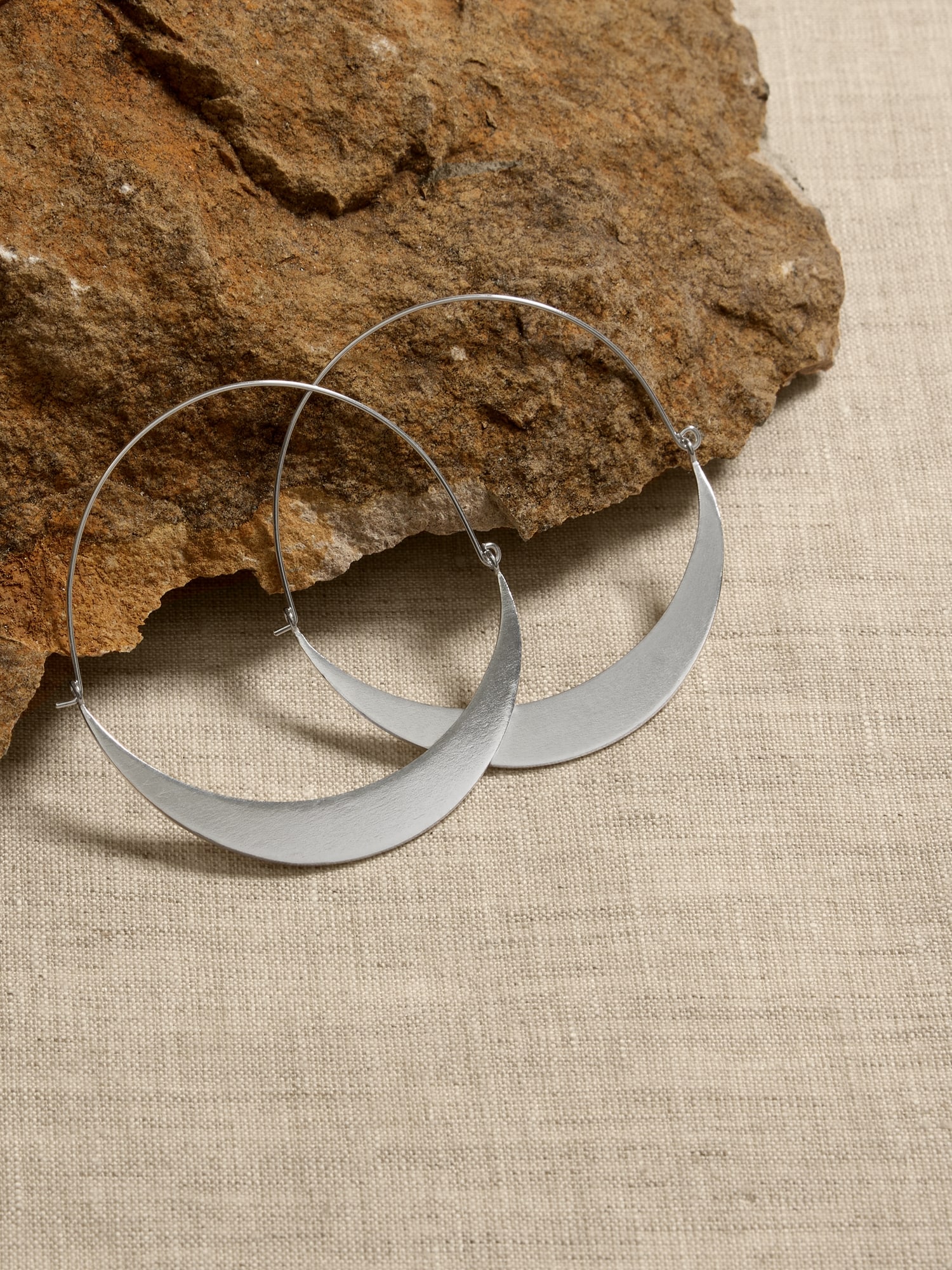 Crescent Hinged Hoop Earrings | Aureus + Argent
