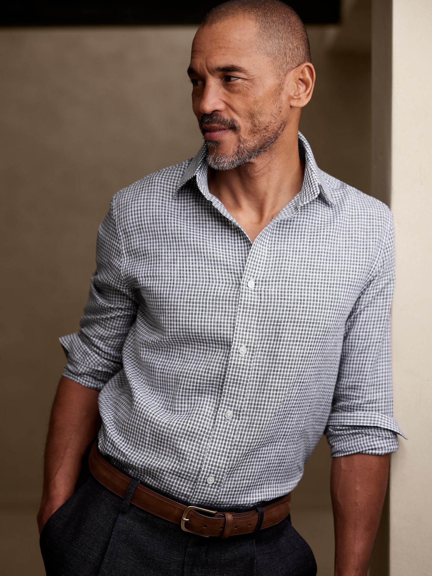 Chemise habillée en coton et lin Terme Banana Republic