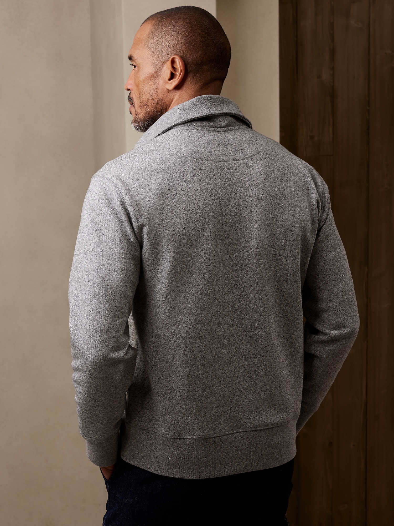 French Terry Half-Zip Sweater