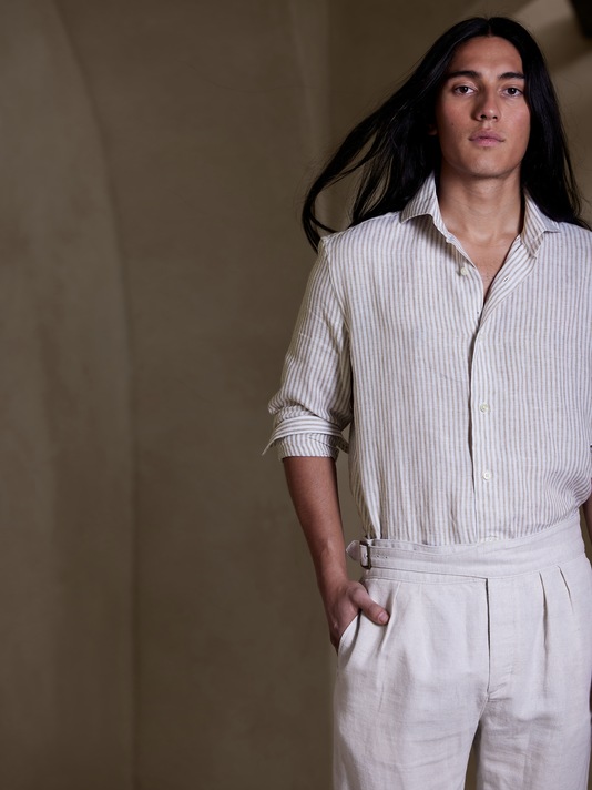 Linen-Cotton Dress Shirt