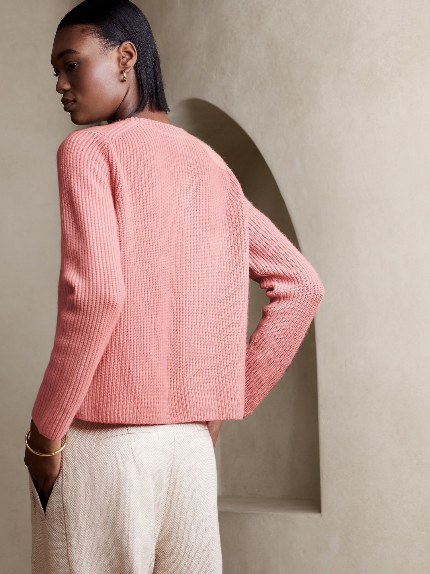 Lucia Cashmere Ribbed Sweater | Banana Republic