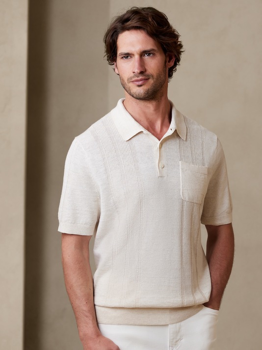 Giorgio Cotton-Linen Sweater Polo