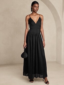 Jacqui Pleated Maxi Dress | Banana Republic