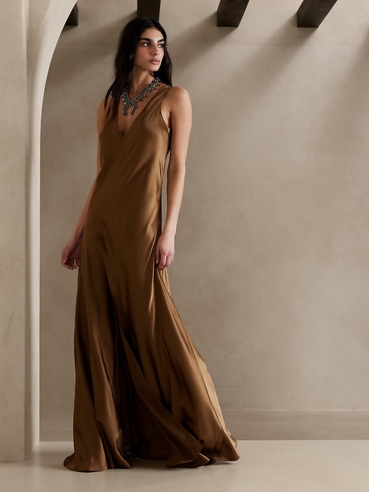 Eterno Silk Maxi Dress Banana Republic