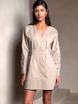 Jenni Twill Mini Dress | Banana Republic