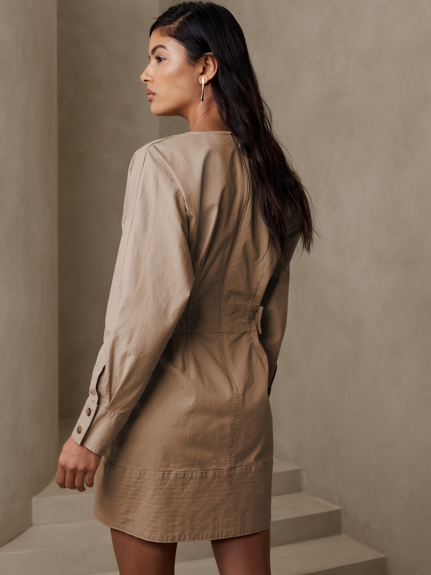 Jenni Twill Mini Dress | Banana Republic