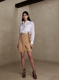 Tessa Cotton-Linen Mini Skirt | Banana Republic