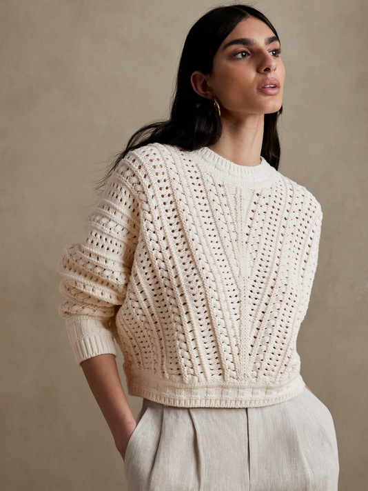 Lexia Cropped Cotton Sweater