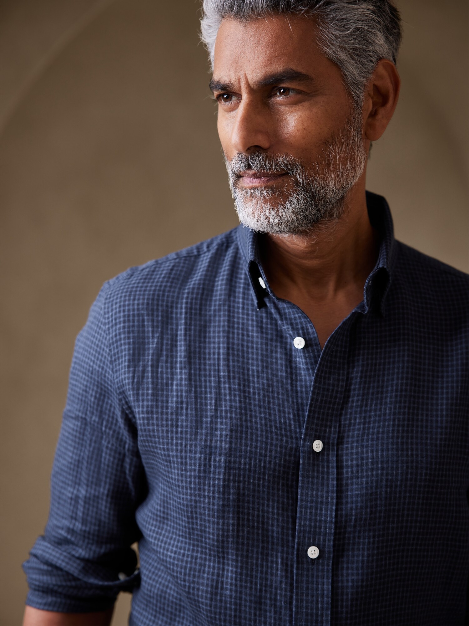 Tailored Slim Linen Dress Shirt Banana Republic