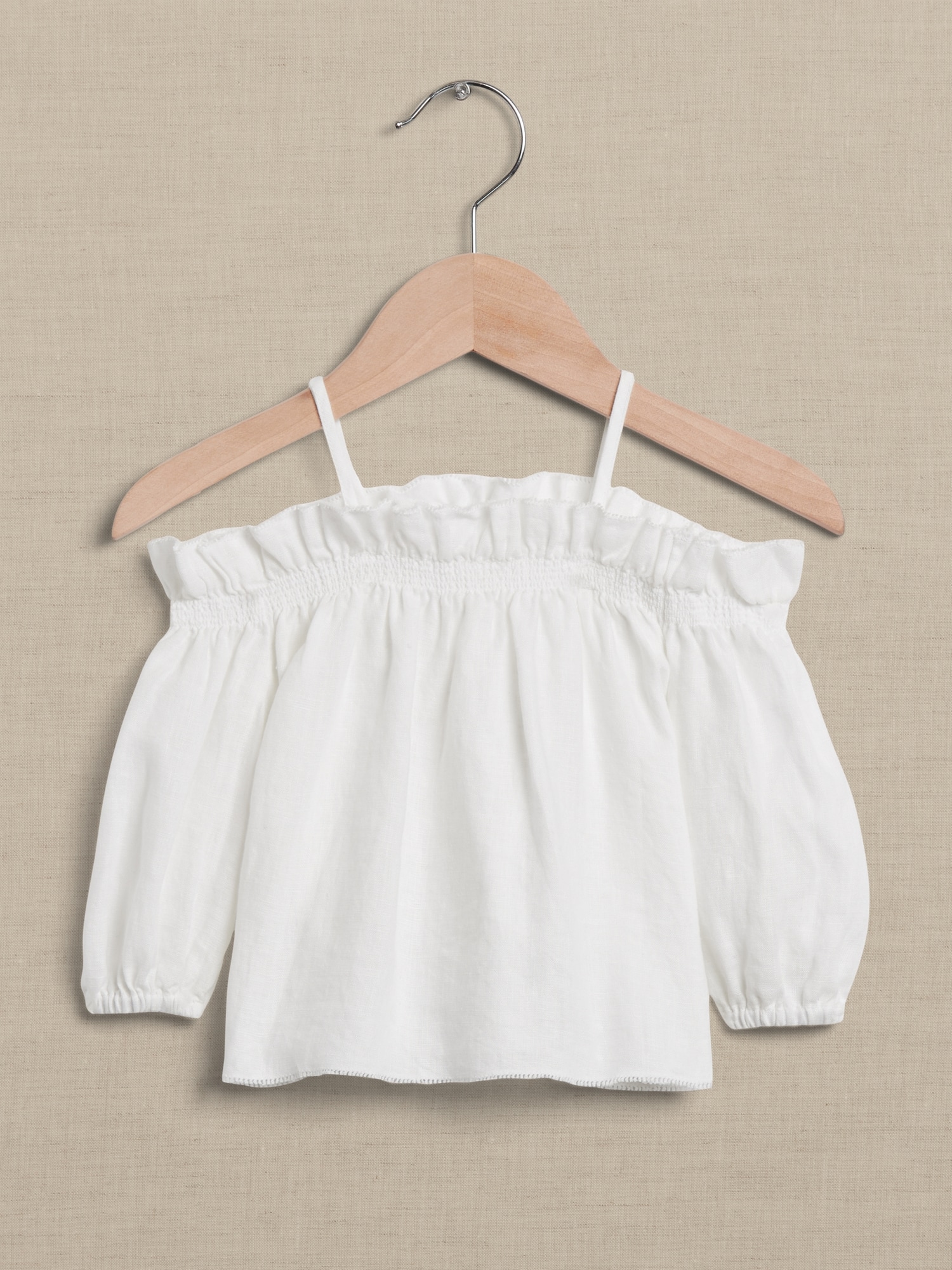 Bria Linen Off-Shoulder Top for Baby + Toddler