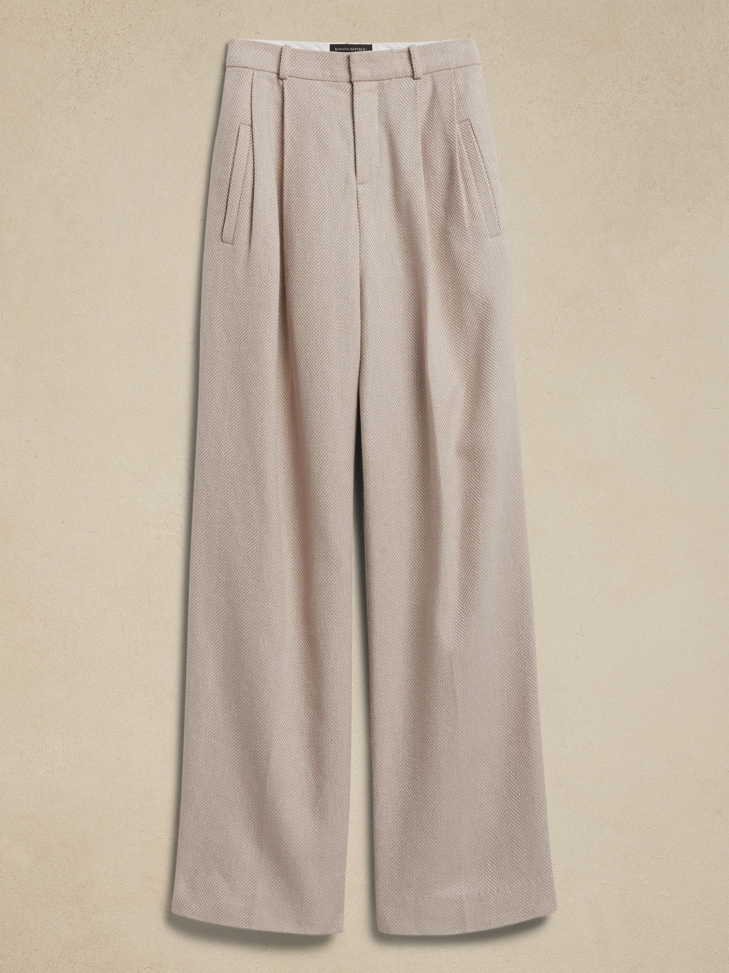 High-Rise Wide-Leg Linen-Cotton Pant, Banana Republic