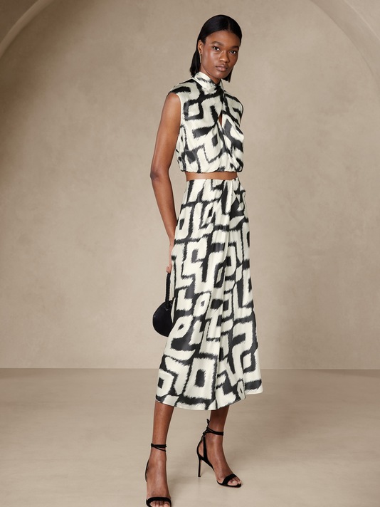 Bliss Silk Draped Skirt
