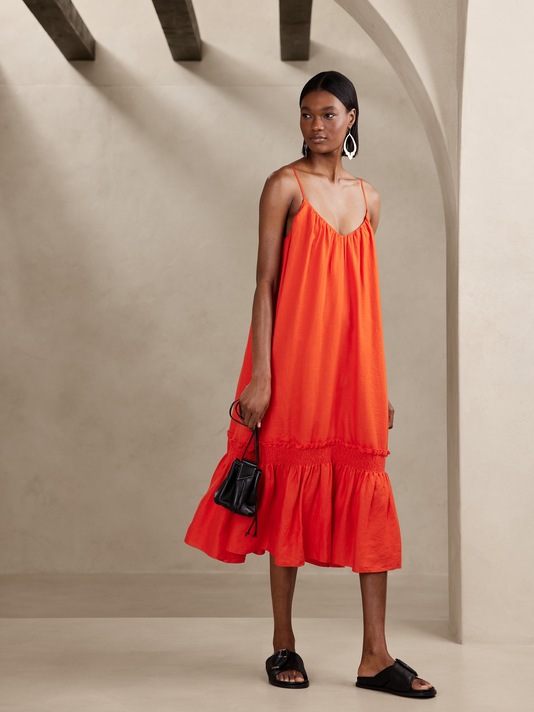 Charlize Linen Midi Dress