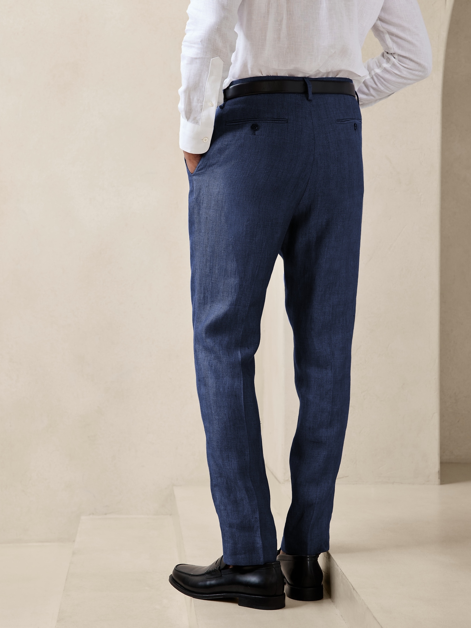 Hugh Herringbone Linen Suit Pant | Banana Republic