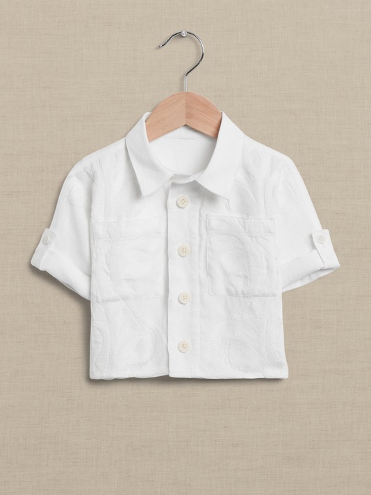 Botanica Embroidered Linen Shirt for Baby + Toddler