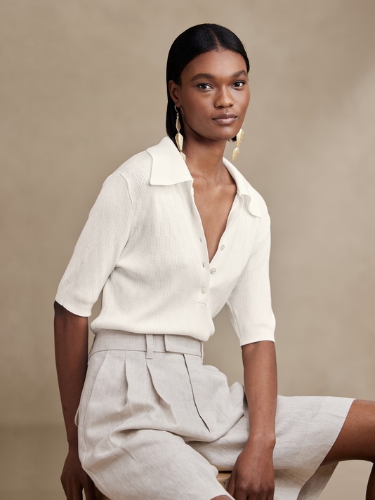 Aria Sweater Polo Top