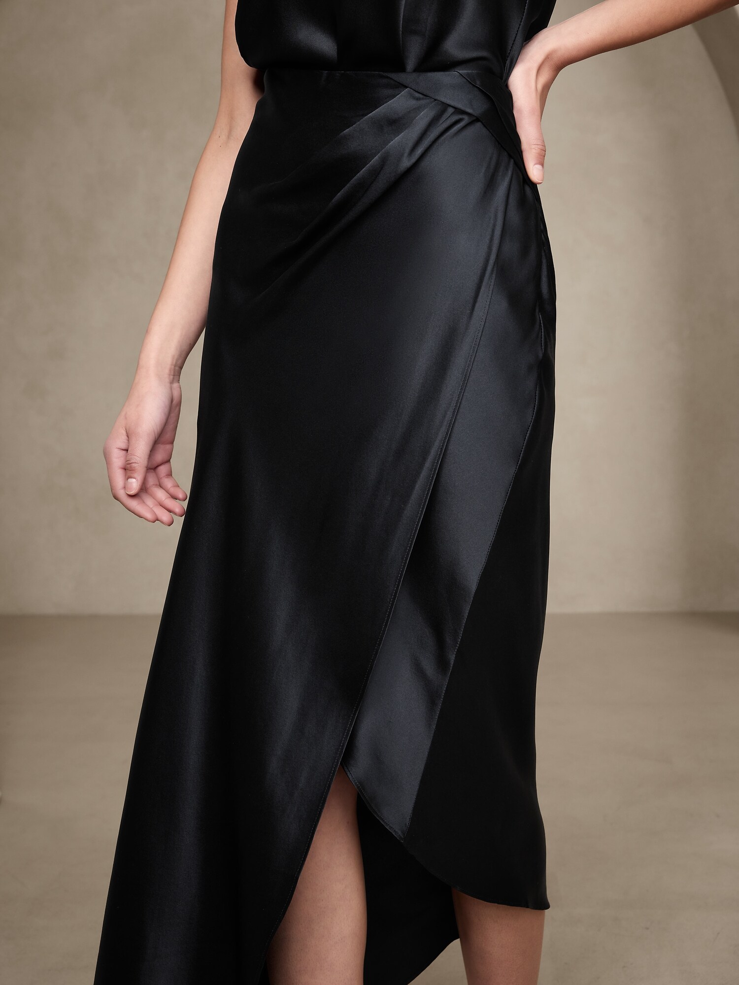 Danae Silk Draped Skirt | Banana Republic