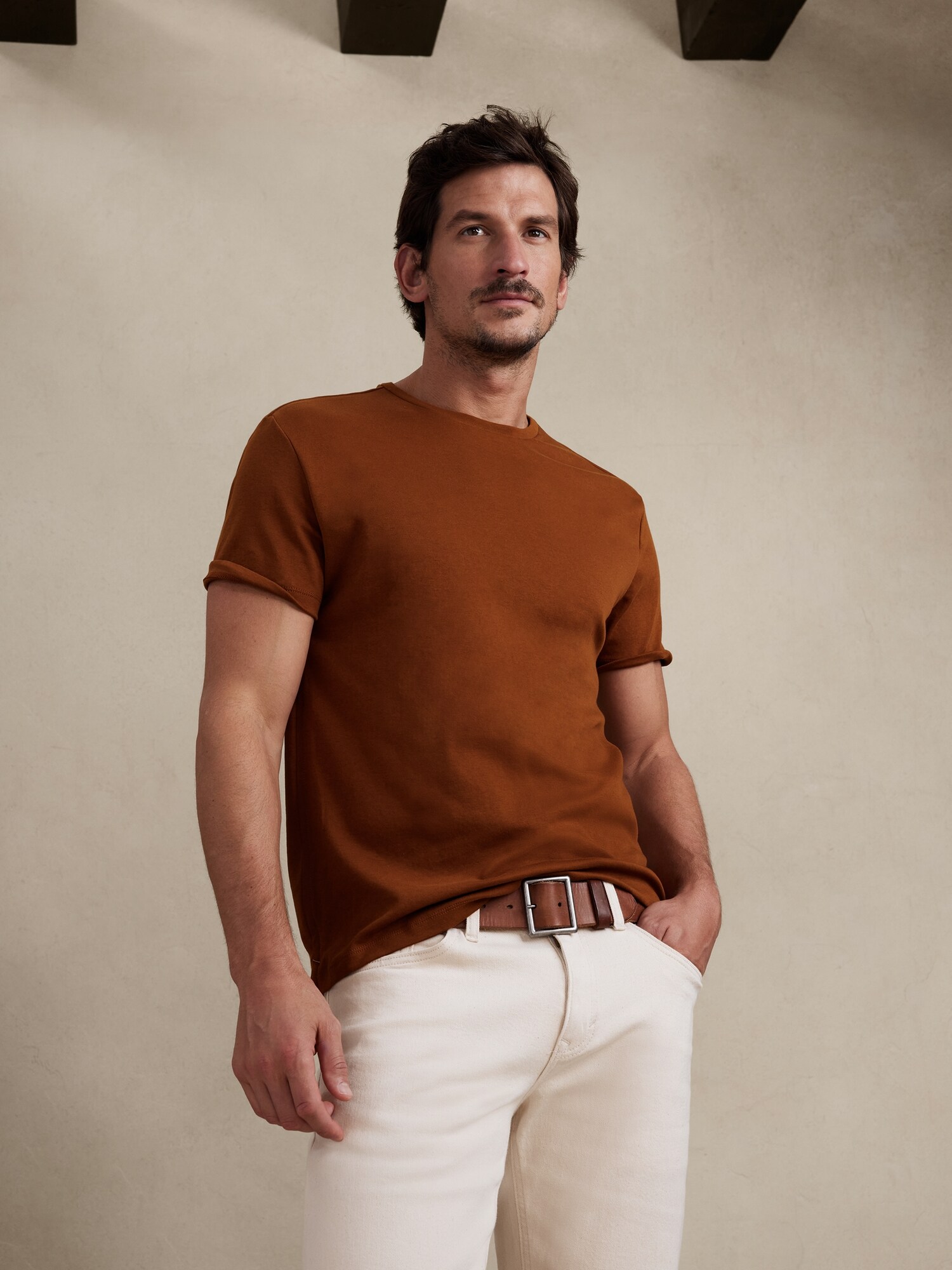 Banana Republic Luxury Touch T-Shirt brown. 1