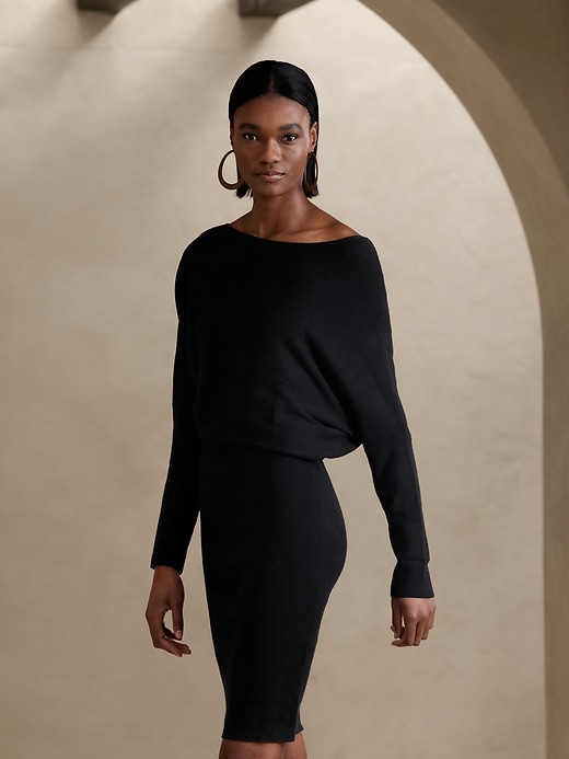 colleta off-shoulder sweater dress Colleta Off-Shoulder Sweater Dress