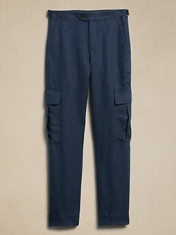 Morgan Linen Capri Pants - Navy – Cazinc The Label